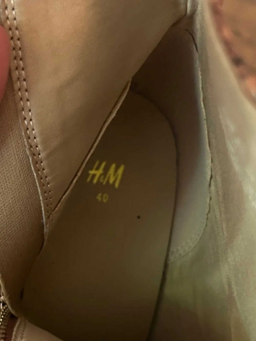 H&M Brown Snake-Print Ankle Boots with Gold Zip